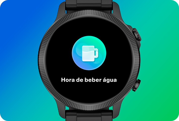 Smartwatch com mensagem de hidratação